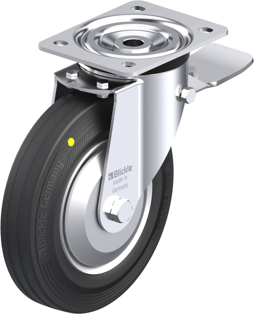 Blickle 101394 L-V 202R-ST-EL-FA Roulette pivotante avec blocage Diamètre de la roue: 200 mm Capacité de charge (max.): 205 kg 1 pc(s)