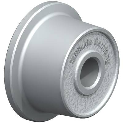 Palier métallique avec un trou central et un texte gravé sur le côté. Utilisé dans des machines ou des pièces de véhicules.