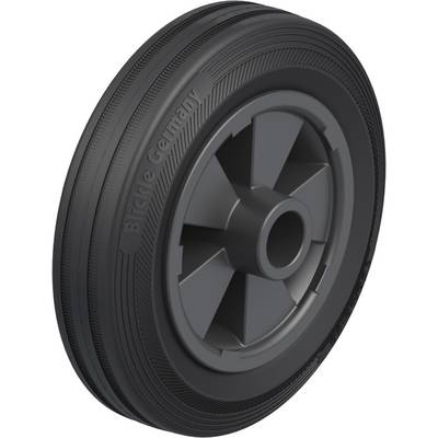 Roue noire avec profil structural et motif de pneu, fabriquée en Allemagne, adaptée aux applications industrielles ou aux appareils.