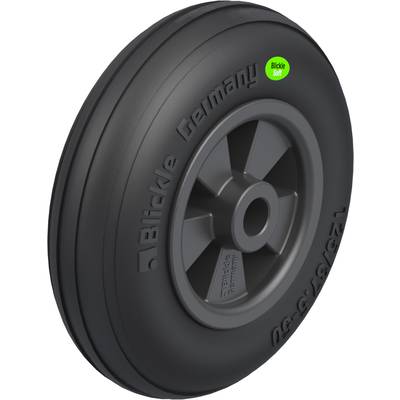 Roue noire portant l'inscription 'Blickle Germany' et point vert portant l'inscription 'Blickle Suit'.