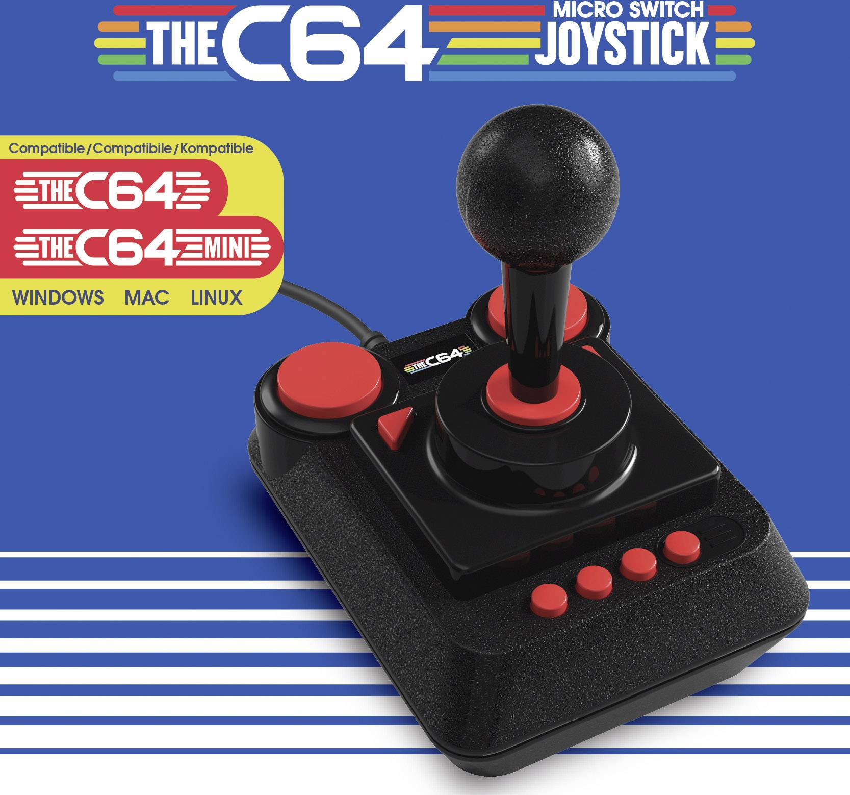 Joystick Retro Games The C64 Joystick 1036612 Noir, Rouge 1 Pc(s ...