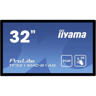 Moniteur tactile Iiyama ProLite TF3215MC-B1AG  CEE F (A - G) 80 cm 31.5 pouces  1920 x 1080 pixels 16:9 8 ms HDMI™, VGA 