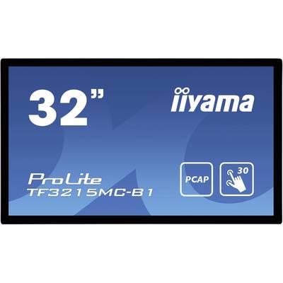 Moniteur tactile Iiyama Prolite TF3215MC-B1  CEE F (A - G) 80 cm 31.5 pouces  1920 x 1080 pixels 16:9 8 ms HDMI™, VGA AM
