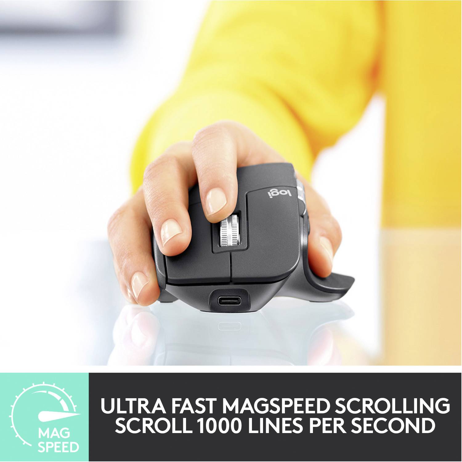 Logitech MX Master 3 Advanced Souris ergonomique Bluetooth, radio laser gris 7 Boutons 4000 dpi ergonomique, rechargeabl-5