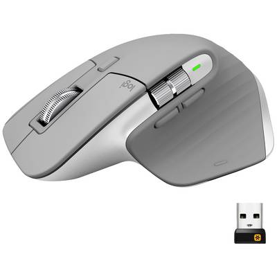 Logitech MX Master 3 Advanced Souris ergonomique Bluetooth, radio laser gris 7 Boutons 4000 dpi ergonomique, rechargeabl-0