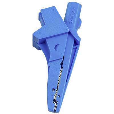 Connecteur électrique bleu avec borne isolée, adapté pour des connexions sécurisées lors d'installations électriques.