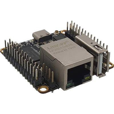 Une petite carte électronique avec des connecteurs et un port Ethernet, adaptée aux systèmes embarqués et aux projets expérimentaux.