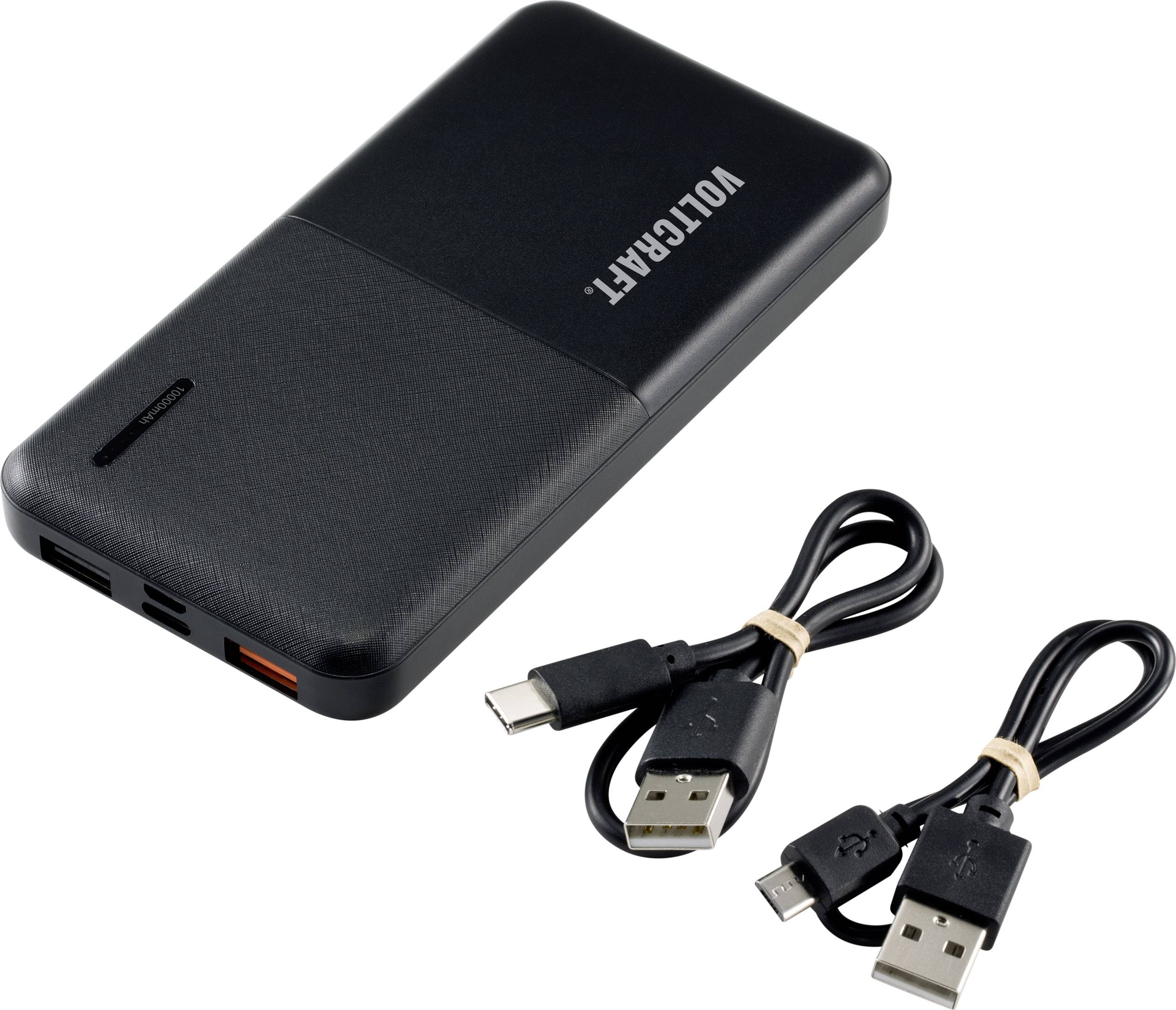 VOLTCRAFT PB-17C Powerbank (batterie supplémentaire) 10000 mAh Power Delivery LiPo noir affichage du statut-4