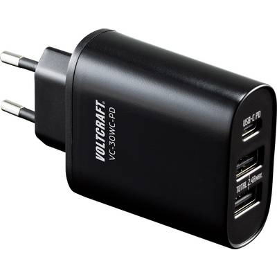 VOLTCRAFT;VC-30WC-PD;Chargeur USB30 W 1x USB-C, 2x USB-A.-0