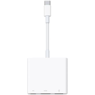 Apple USB-C®, moniteur Câble adaptateur [1x USB-C® mâle - 1x USB-C® femelle, HDMI femelle, USB 3.1 femelle type A]  blan