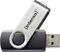 Une clé USB avec mécanisme pivotant et logo 'Intenso', stockant 32 Go de données. Partie du boîtier en argent et en noir.