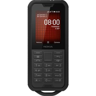 Un téléphone robuste avec un clavier physique. L'écran affiche '08:00, jeudi 5 sep'. Deux opérateurs, niveau de batterie et signal Wi-Fi sont visibles.