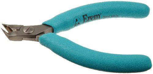 Une pince de précision bleue avec des poignées incurvées, adaptée pour des travaux de coupe délicats.