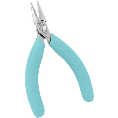 Une pince de précision turquoise avec des pointes argentées et tranchantes, dotée d'une poignée ergonomique. Adaptée aux travaux de précision.