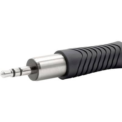 Gros plan sur une prise jack noire utilisée dans les appareils audio.
