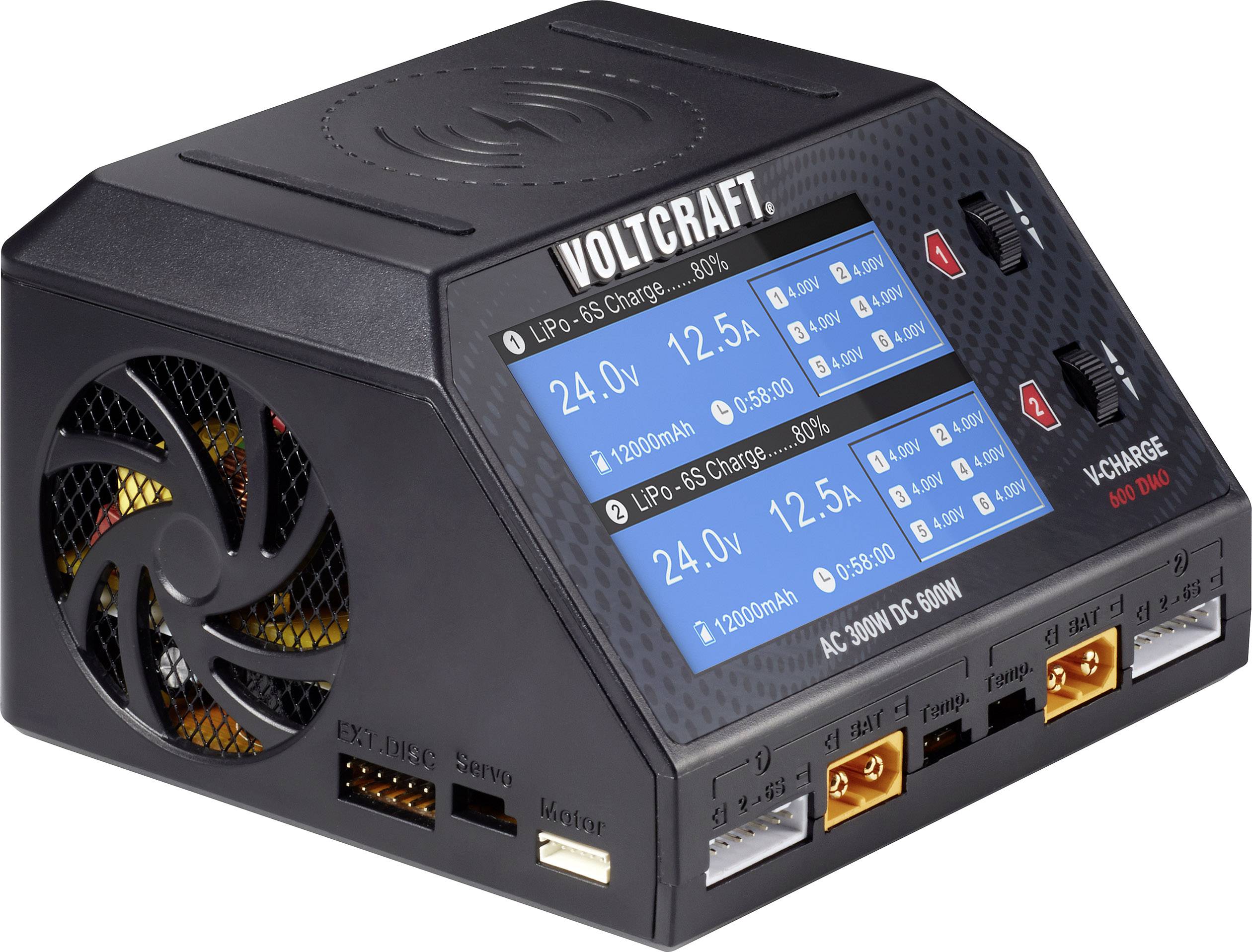 VOLTCRAFT V-Charge 600 DUO Chargeur de modélisme 16 A Li-polymère, LiHV, Li-ion, LiFePO, NiMH, NiCd, plomb-2