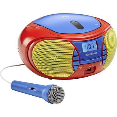 Karcher RR 5026 Radio-lecteur CD FM CD, USB avec microphone rouge, bleu,  jaune - Conrad Electronic France