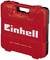Coffret à outils rouge avec le logo 'Einhell' sur la face avant, adapté au transport et à la protection des outils.