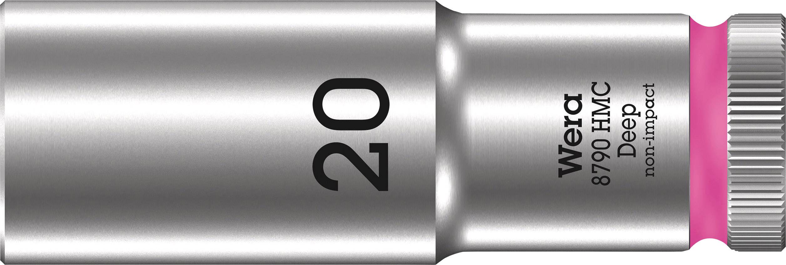 Douille Wera taille 20, modèle 8790 HMC Deep, non impact, avec un marquage rose sur la tige.