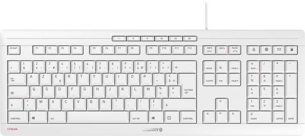 CHERRY Stream USB Clavier allemand, QWERTZ gris clair port USB