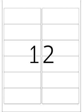 L'image montre une grille composée de 12 cases rectangulaires. Chaque ligne contient deux cases. Le chiffre '12' est grand et placé au centre.