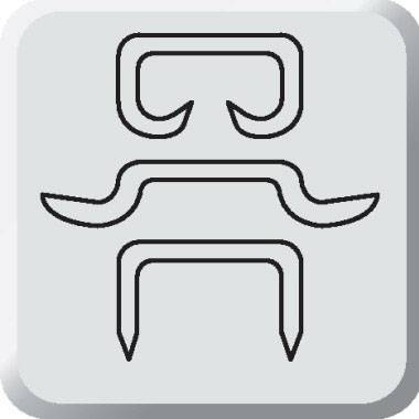 Un pictogramme simple avec des formes abstraites représentant une expression faciale stylisée.