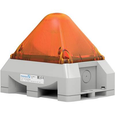 Un voyant d'avertissement orange sur un socle gris, au design conique incliné. Convient pour des applications de sécurité et d'alarme.