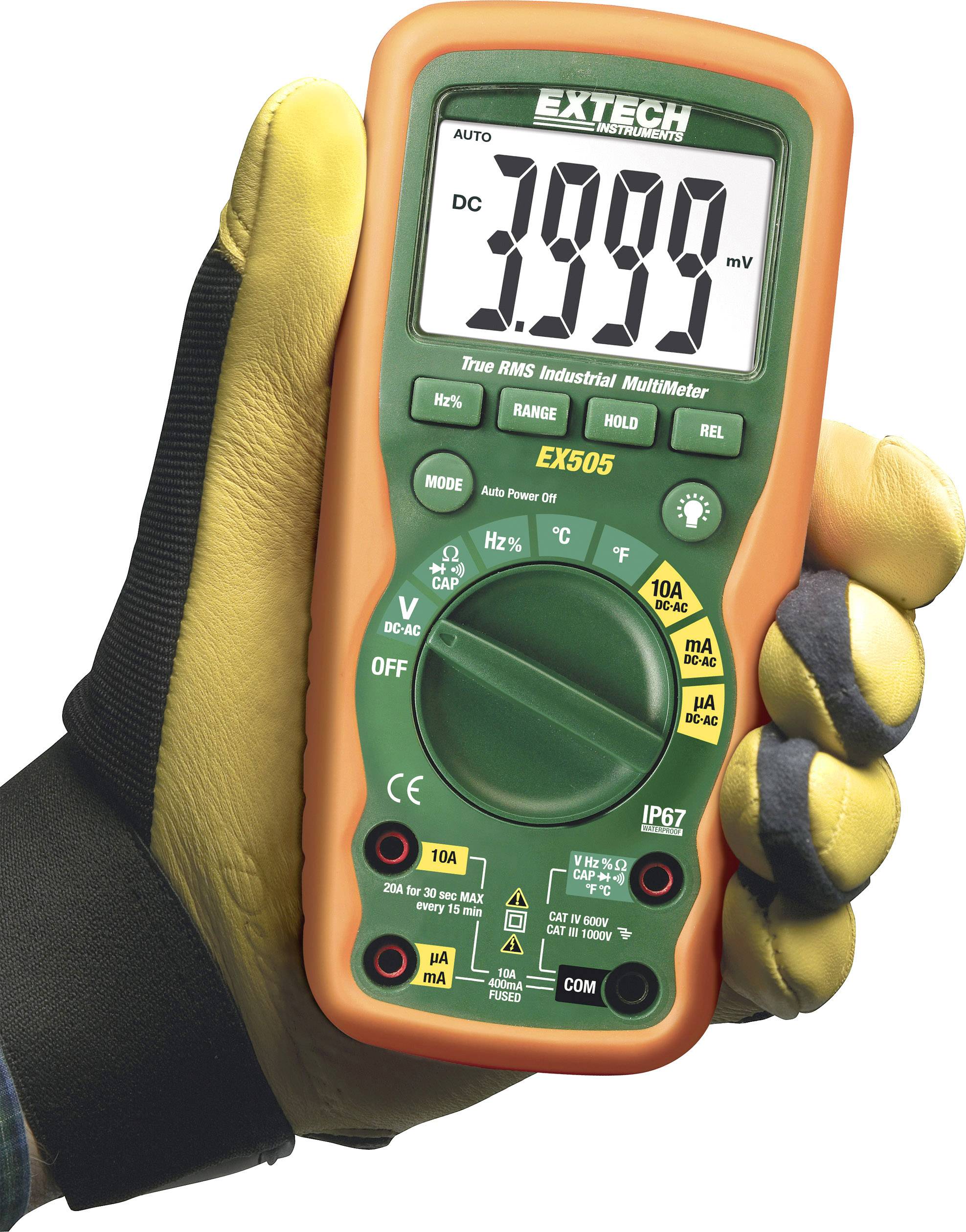 Extech EX505-K Multimètre numérique étanche (IP67) CAT IV 600 V Affichage (nombre de points): 4000-7