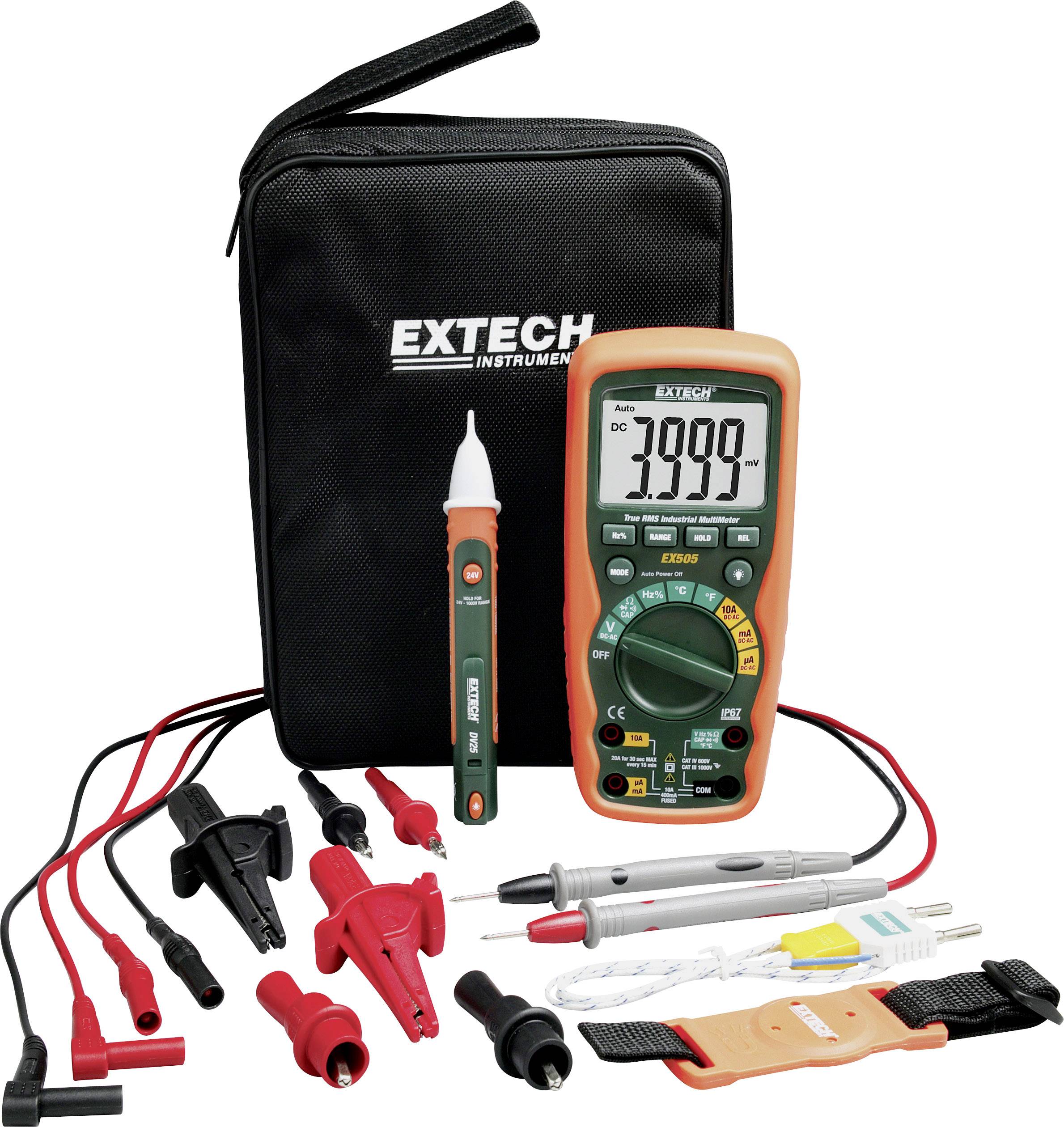 Extech EX505-K Multimètre numérique étanche (IP67) CAT IV 600 V Affichage (nombre de points): 4000-24