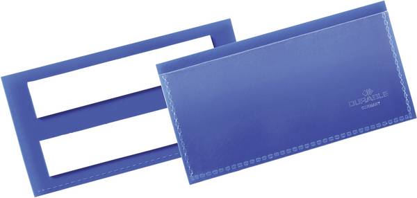 Durable 175907 Pochette pour étiquettes, autoadhésive bleu foncé (l x H x P) 113 x 53 x 1.7 mm