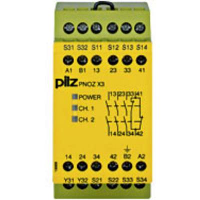 Bloc logique de sécurité PNOZ X3 230VAC 24VDC 3n/o 1n/c 1so PILZ Tension de fonctionnement: 230 V/AC 3 NO (T), 1 NF (R) 