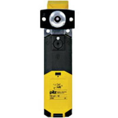 Verrouillage de sécurité Pilz en jaune et noir, avec fonction d'arrêt d'urgence. Adapté aux applications de sécurité industrielles.