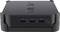 Mini-PC noir avec trois ports USB et un interrupteur marche/arrêt sur la façade avant, nom du fabricant visible en haut.