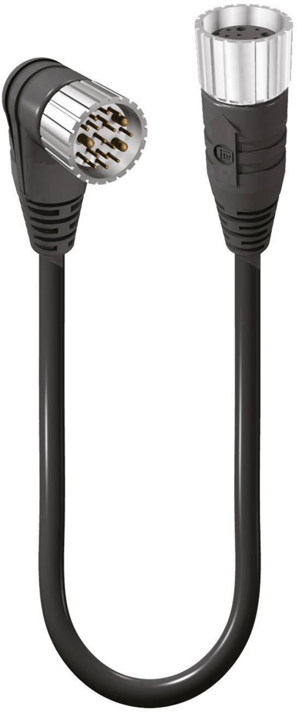 Lumberg Automation 5627 Câble de raccordement M23 mâle, coudé, femelle, droit 3.00 m Nombre de pôles: 19 1 pc(s)