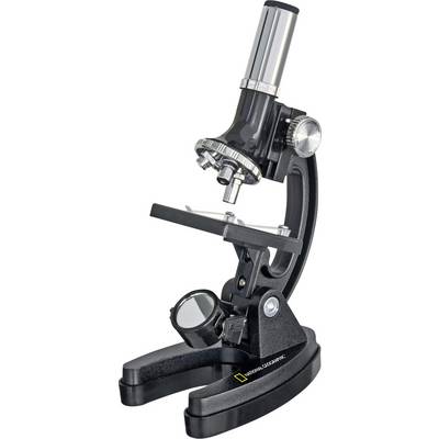 Un microscope noir avec des détails argentés. Le microscope repose sur un socle stable et convient à un usage scientifique.