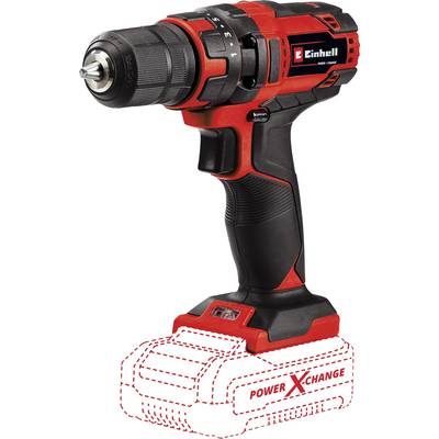 Visseuse sans fil, rouge et noir, sans batterie insérée, nom de marque visible.