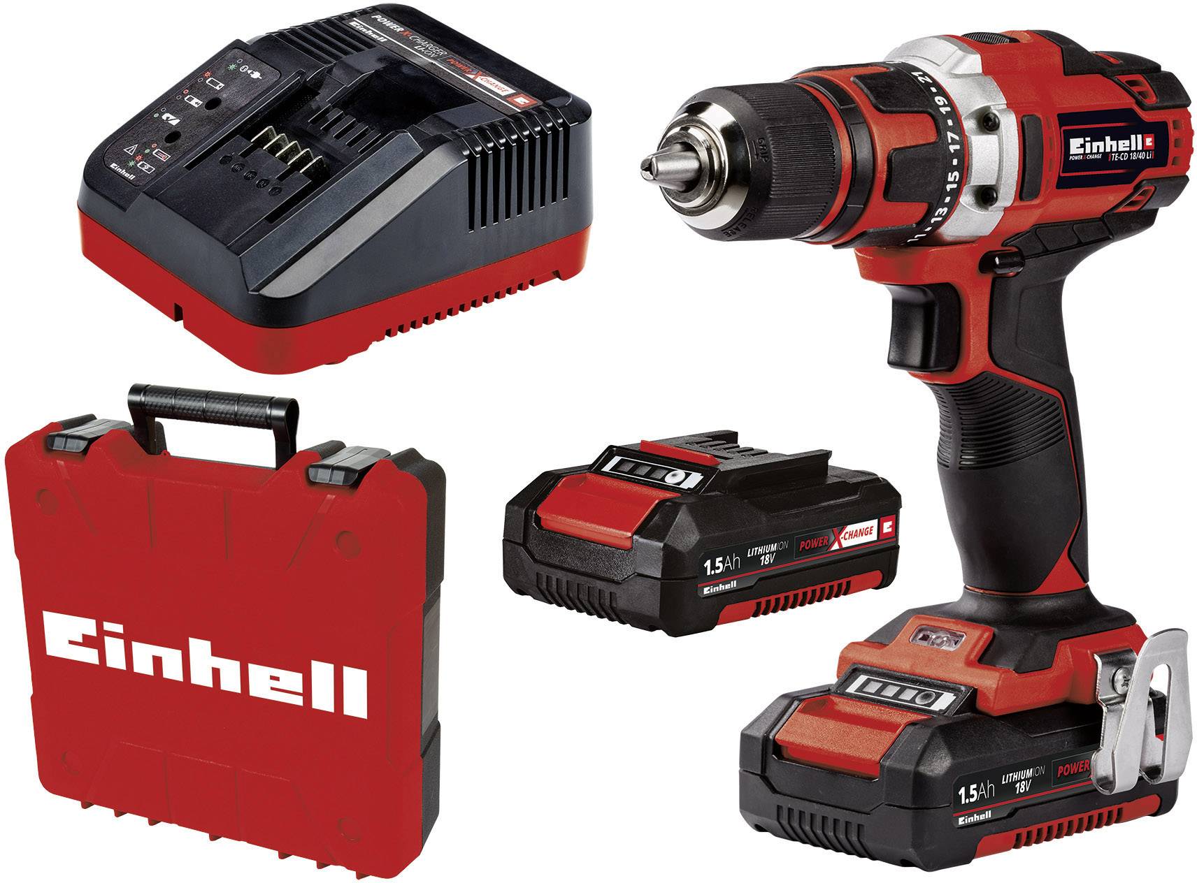 Perceuse Visseuse Sans Fil Einhell TE-CD 18/40 Li-Solo | 18V, Couple 40 Nm, 2 Vitesses | Livrée Sans Batterie (Système Power X-Change)