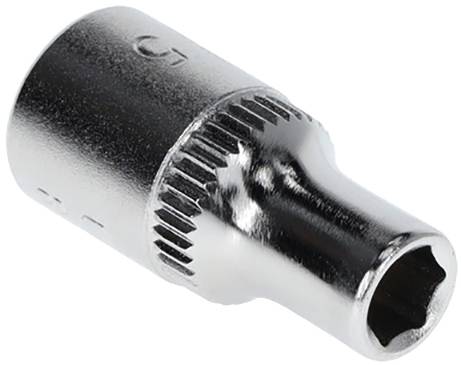 Douille métallique pour clé à molette, présentant une forme cylindrique avec une extrémité striée pour la fixation à un outil.