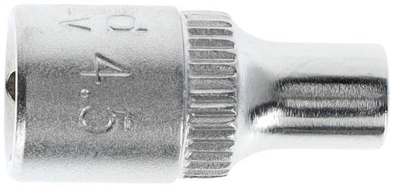Un embout de clé à cliquet en argent de taille '4.5', à surface cannelée pour une meilleure prise en main.