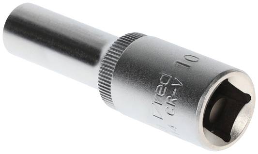 Douille en métal de forme cylindrique, marquée 'CR-V 10' pour déterminer la taille, destinée à être utilisée avec des clés à douille.