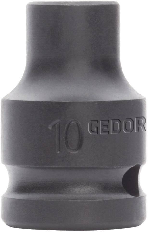 Écrou hexagonal noir et gris portant le chiffre '10' gravé et le mot 'GEDOR' inscrit sur le côté.