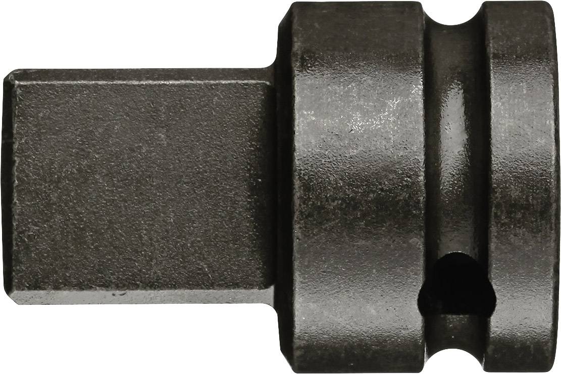 Une goupille à tête noire, en acier inoxydable, avec une tige carrée et une embase hexagonale, adaptée pour une utilisation avec des clés à molette.
