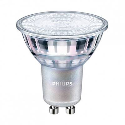 Ampoule LED Philips avec douille GU10. Économe en énergie et idéale pour un éclairage directionnel dans les spots.