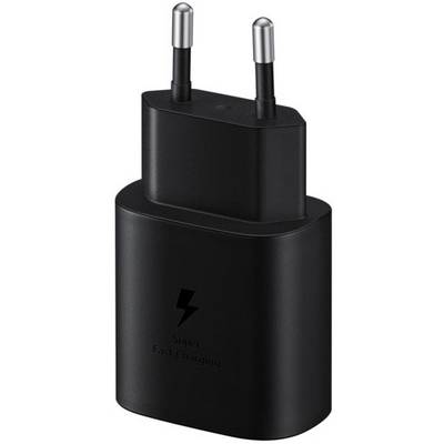 Chargeur noir, compact, à deux broches, portant l'inscription « Super Fast Charger ».