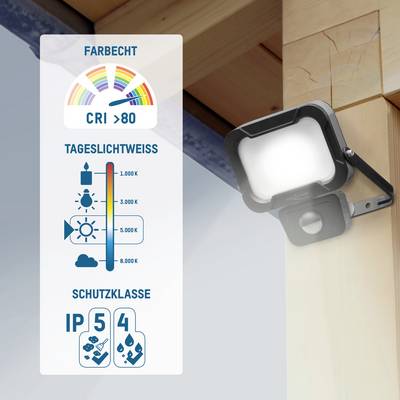 Ansmann WFL800S 1600-0283 Projecteur mural LED CEE: F (A - G) 10 W Couleur d'éclairage (ampoule LED): blanc neutre-6