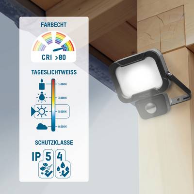 Ansmann WFL800S 1600-0283 Projecteur mural LED CEE: F (A - G) 10 W Couleur d'éclairage (ampoule LED): blanc neutre-9