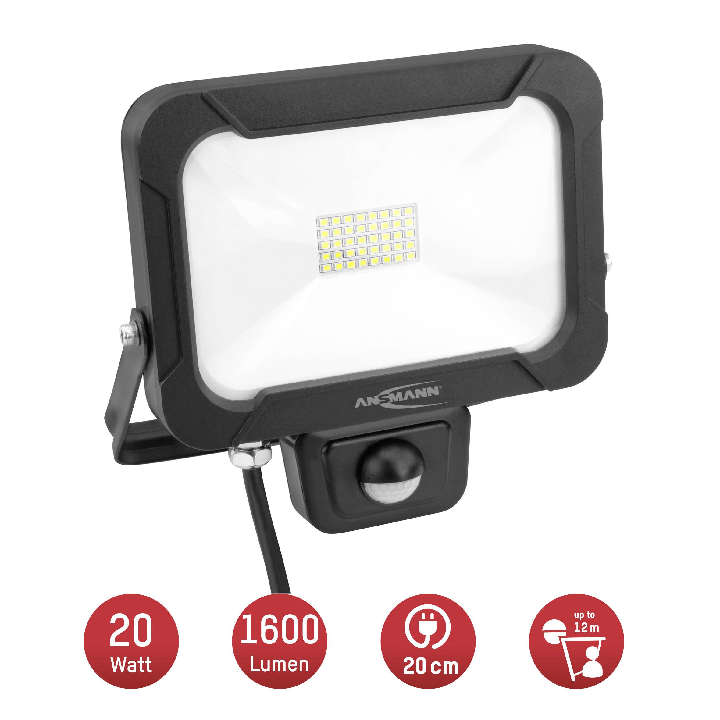 Ansmann WFL1600S 1600-0284 Projecteur mural LED CEE: F (A - G) 20 W Couleur d'éclairage (ampoule LED): blanc neutre-8