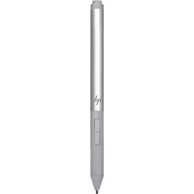 Un stylet argenté avec deux boutons et un clip, adapté pour l'utilisation des écrans tactiles et des appareils numériques.