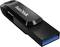 Une clé USB noire de SanDisk avec une interface USB-A bleue, adaptée au stockage et au transfert de données.