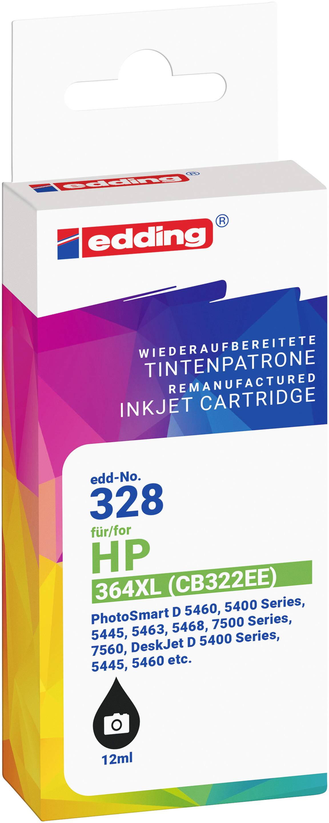 Edding Encre remplace HP 364XL (CB322EE) compatible noir photo EDD-328 18-328